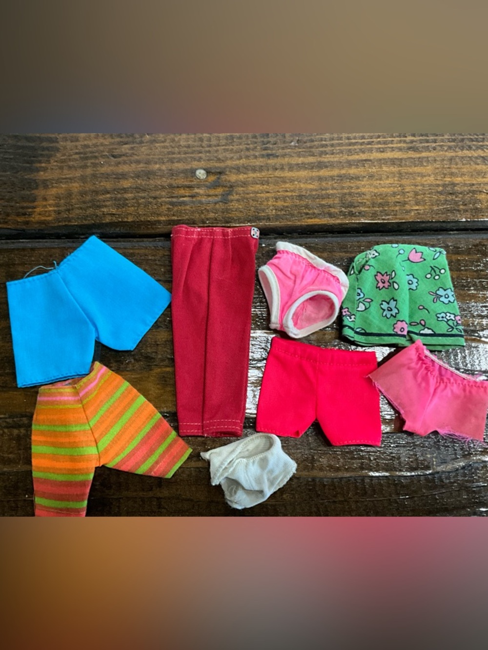 Vintage Lot of 8 Assorted Doll Clothes Shorts Pants Undergarments 1960s MCM